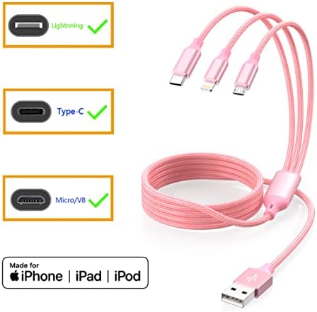 Multi Charging Cable 4ft 3Pack 3 in 1 Charger Cord, Multiple Rapid Cable - Image 4