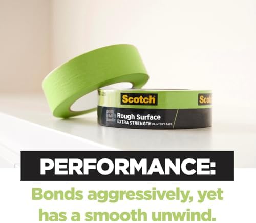 Scotch Rough Surface Painter's Tape 2060-48MP, 1.88 in x 60.1 yd (48mm x 55m), 3-Pack – Strong Adhesive, Clean Removal, Tear-Resistant Masking Tape, for Brick, Concrete, Stucco, Textured Surfaces - Image 4