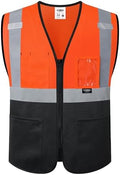 JKSafety Safety Vest for men women Hi Vis Vest with Pockets and Zipper High Visibility Construction Vests BX310 by JKSafety