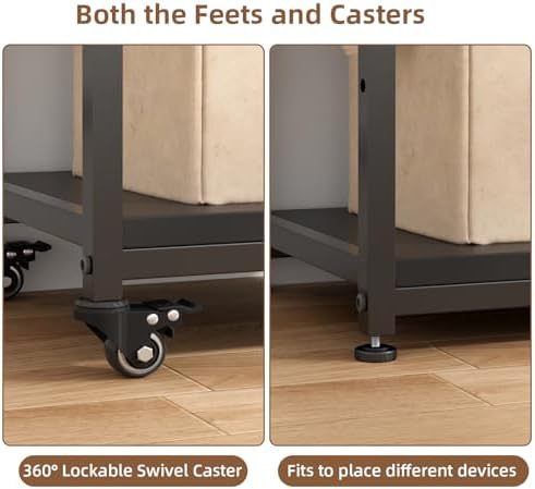 VOWNER 4-Tier Tall Printer Stand with Power Outlet and 4 Lockable Wheels - Image 5