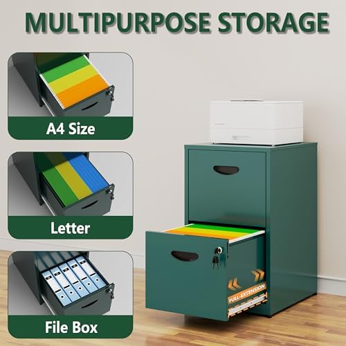 Polup 2 Drawer File Cabinet with Lock, Metal Filing Cabinet for Home Office - Image 4