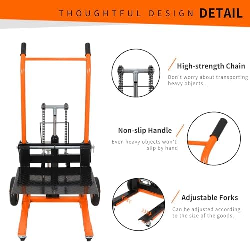 Tory Carrier Hydraulic Wich Stacker, 440lbs Capacity 35.8in Lifting Height - Image 5