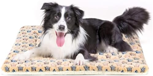Mora Pets Dog Crate Pad Bed Ultra Soft Pet Mat Star Print Brown 35 x23 Inch by MoraPets
