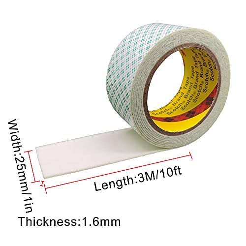 3M Double Sided Foam Tape 1" x 10Ft 1 Pack White Double Coated Urethane - Image 8