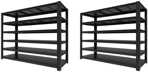 8,100 lbs Heavy-Duty Storage Shelves, 6-Tier Garage Shelving, Adjustable Shelving Units, Industrial Shelving, for Garage Storage, Heavy-Duty Garage Shelving (6T-84H x 62.03W x 24D)*2 by KLRFUA