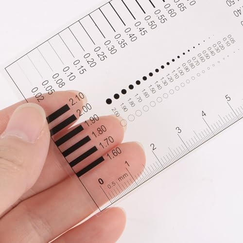 HARFINGTON High Precision SEC Size Estimation Chart 8cm Transparency Flaw Detection Film Ruler for Diameter and Line Width Defects Measuring - Image 5