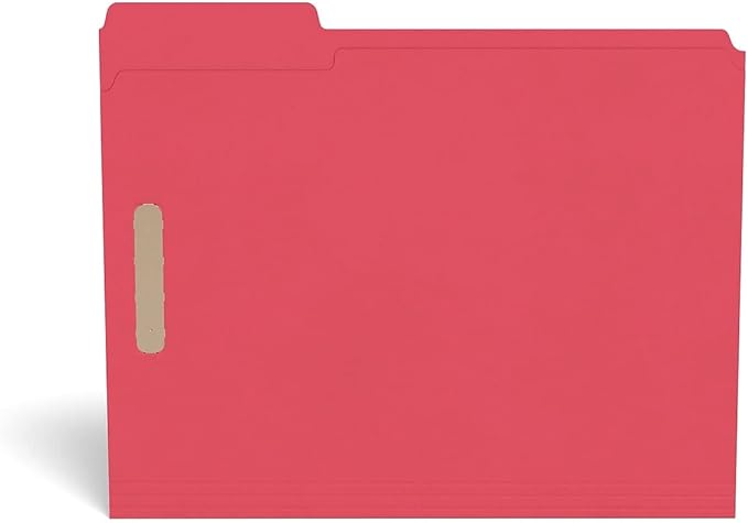 Staples Colored Reinforced Tab Fastener Folders Letter Size Red 50/Box - Image 4