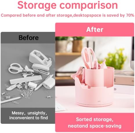deli Pink Office Supplies Set, 14 in 1 Desk Accessories Set - Image 6