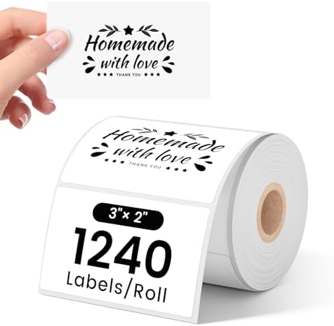 Phomemo 3x2 Thermal Labels for Shipping Label Printer 1240/Roll Waterproof by Phomemo