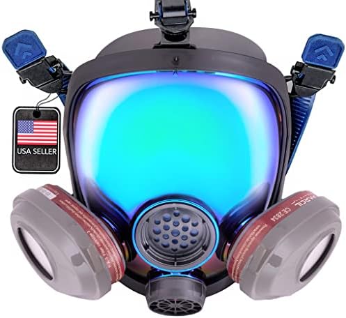 Parcil Distribution Full Face Respirator Mask - Air Purifying, Organic Vapor & Particulate - Industrial Use - CE Tested by ParcilDistribution