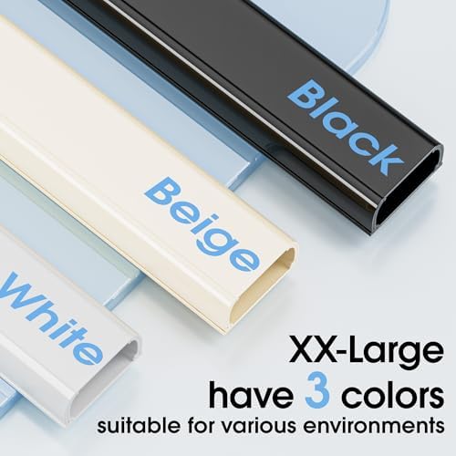 47in XX-Large Black Cord Hider Wall Mounted TV, Pre-drilled Cord Cover, Wire Hiders for TV on Wall, Paintable Cable Cover, W2.36in H0.75in - Image 6