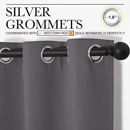 NICETOWN Closet Door Heavy Curtain, Room Dividers Shade Screens Partitions, Extra Large Grommet Top Space Partition Blackout Curtain, Screen Dividers for Rooms (1 Pack, 20ft Wide x 9ft Long, Grey) - Image 4