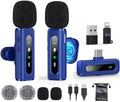 USB C Lavalier Microphone Wireless Mini Mic for Type-C Android Phone/Tablet/PC Video Recording Clip-on Mics with Rotatable Clip&Denoise Recording, Ideal for Vlog Tiktok Youtube Content Creator, Blue by GoorDik