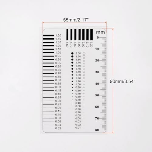 HARFINGTON 5pcs High Precision SEC Size Estimation Chart 80mm Covered Transparency Flaw Detection Film Ruler for Diameter and Line Width Defects Measuring - Image 2