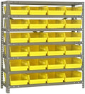 Quantum Storage Systems 1839-108YL Steel Shelving Unit with 4" Shelf Bins, 18" D x 36" W x 39" H, Yellow by QuantumStorageSystems
