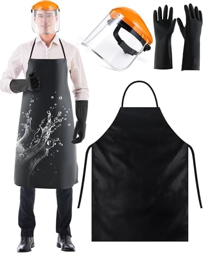 safety face shield with Apron Gloves by ElectricWise