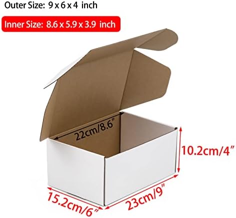 9x6x4 Inches Shipping Boxes Pack of 25, White Corrugated Cardboard Boxes for Small Bussiness - Image 2
