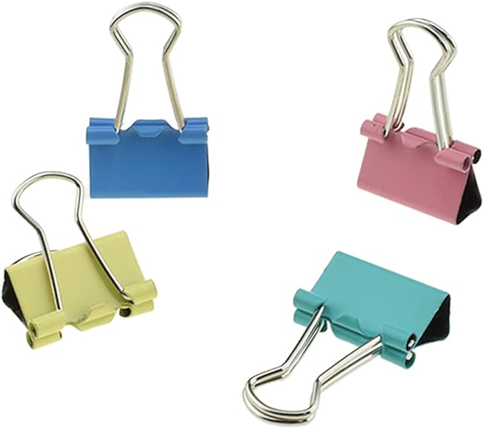 HAHIYO Binder Clips Paper Clamps Spring Steel Sturdy 0.98 inches Width 0.31 by Unknown