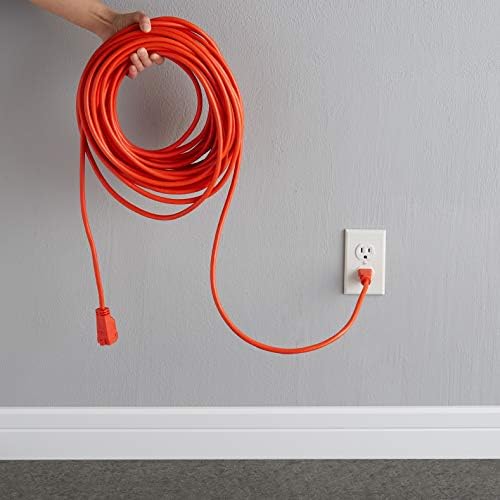 Amazon Basics 100 Foot 3-Prong Vinyl Indoor/Outdoor Extension Cord - 10 Amps,1250 Watts,125 VAC - Orange,(Pack of 6) - Image 7