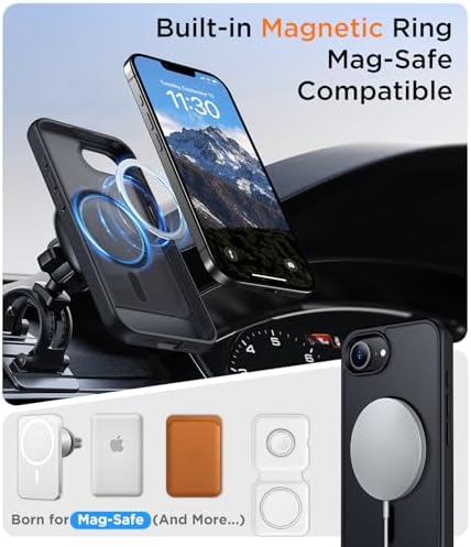Temdan Magnetic Compatible with iPhone 17e Case & iPhone 16e Case,[Built-in Invisible Kickstand][Compatible with MagSafe][Military Grade Shockproof] Slim Translucent Matte Case for iPhone 16e/17e 6.1" - Image 5