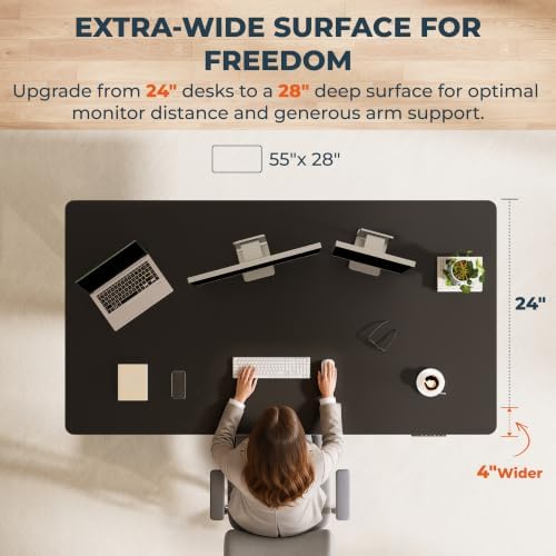 55x 28x 1''One-piece Standing Desk Stand Up Adjustable Desk - Image 3