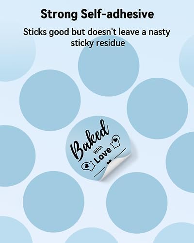 Phomemo 2” Color Circle Thermal Labels, Self-Adhesive Round Direct Sticker Labels, Circular Thermal Printer Label for Logo Design, Name/Price Tag, Thanks Card, Address, QR Code, 750 Labels/Roll, Blue - Image 6