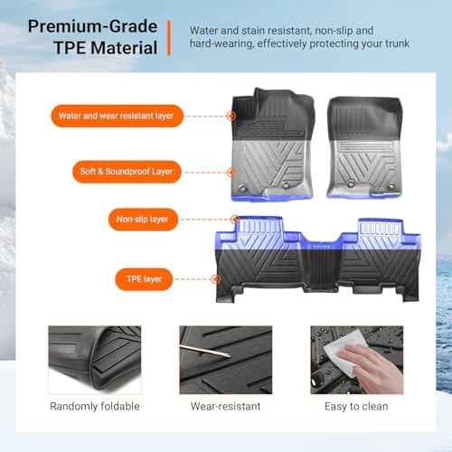 powoq Floor Mats Cargo Mat Compatible with 2013-2024 Toyota 4Runner - Image 5