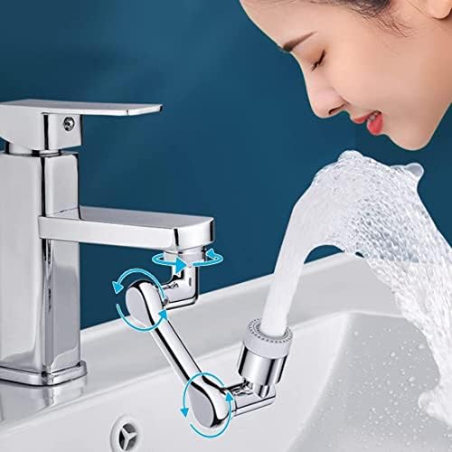 1080° Rotating Faucet Aerator Universal Splash Filter Faucet 1080 Degree Big Angle Swivel Faucet Extender Aerator Kitchen Tap Extend Bathroom Sink Gargle Face Wash Faucets Bubbler (Dual Mode) by DAPAGENY