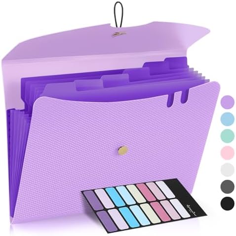 Sooez 7 Pocket Accordion File Organizer, Premium Expanding File Folder by Sooez