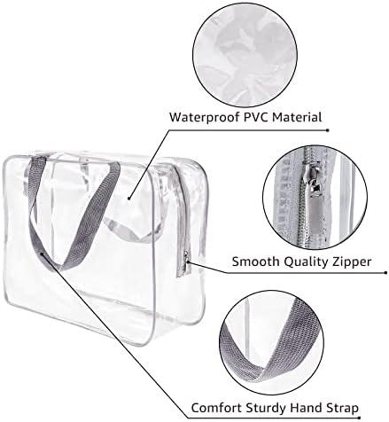 4Pcs Crystal Clear PVC Travel Toiletry Bag Kit for Women Men, Cosmetic Bags - Image 5