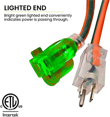 Go Green Power Inc. (GG-13725) 16/3 SJTW Outdoor Extension Cord, Lighted End, 25 ft (Pack of 2) - Image 4