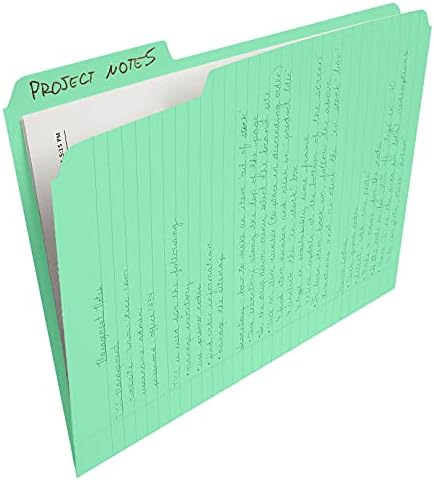 Find It File Folder Notepad - Pack of 24-9.5 x 12.5 Inch Notebook Organizer Folders for Filing, Document, and Clipboard Organization - Green - Image 4