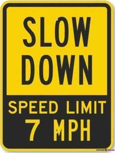 New Warning Signs Metal Tin Sign -Aluminum Slow Down - Speed Limit 7 Mph, Heavy-Duty Road Outdoor Industrial Sign 12x8 Inches Warning Signs Prompt Signs by Eletina
