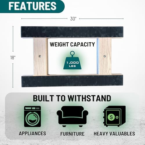 Made in USA Premium Solid Oak Furniture Dolly - 18"x30" H-Frame w/Non-Slip Grip, 3.5" Non-Marking Wheels, Heavy-Duty 1000 lbs Capacity - Image 3