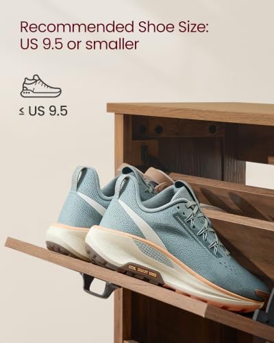 VASAGLE Farmhouse Shoe Cabinet, Narrow Storage Organizer, 3 Flip Drawers - Image 5