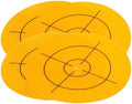 HARFINGTON 4pcs Survey Reflector Sheets 150mm x 150mm Self-Adhesive Surveying Target Mark Sticker Total Station Round Reflective Sheet Tape for Ship Inspection Tunnel Measure, Yellow by HARFINGTON