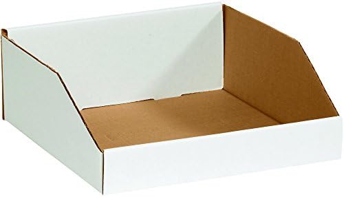 Partners Brand PBINMT121214 Open Top Bin Boxes, 12" x 12" x 4 1/2", Oyster White (Pack of 50) by Partners+Brand