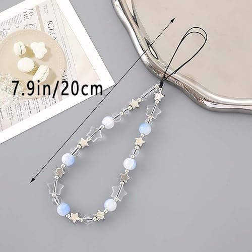 Beaded Phone Charm Lanyard Strap Girly Style Fixed Beads Pearl Lanyards - Image 4