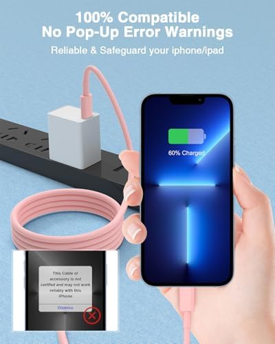 Susnwere USB C to Lightning Cable (2pack 6ft), Apple MFi Certified iPhone Fast Charger 2m, Power Delivery Original Type C Charging Cord for Apple iPhone 13/12/11 Pro/11/XS MAX/XR/8/7/6s Plus,iPad - Image 3