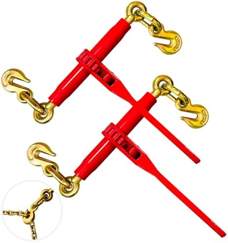 Chain Binders Ratcheting 3/8" - 1/2" | Adjustable Load Binder with G70 Grab Hooks for 3/8-1/2 Chains | 9,200 Lbs Working Load Limit by SENKEYFE