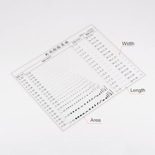 HARFINGTON High Precision SEC Size Estimation Chart 115x95mm Transparency Flaw Detection Film Ruler for Diameter Area Length Width Defects Measuring - Image 3