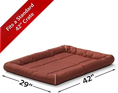 MidWest Homes for Pets Large QuietTime MAXX Ultra-Rugged Dog Bed, Water & Odor Resistant, Bolstered Edge, Non-Slip Bottom, Fits 42-inch Crates, Brick - Image 2