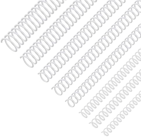 120 Pack Plastic Spiral Binding Coils Binder Binding Spirals Rings Multi Size Spiral Binding Wire Combs Spines Coils, 4:1 Pitch (White, 1/4 5/16 3/8 1/2 9/16 5/8 3/4 7/8 Inch) by SIMPLIPLEX