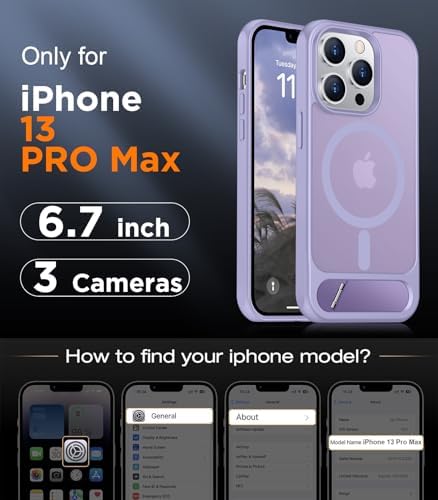 Temdan Magnetic Compatible with iPhone 13 Pro Max Case, [Built-in Invisible Kickstand][Compatible with MagSafe] [Military Grade Shockproof] Slim Translucent Matte Phone Case for iPhone 13 Pro Max 6.7" - Image 2
