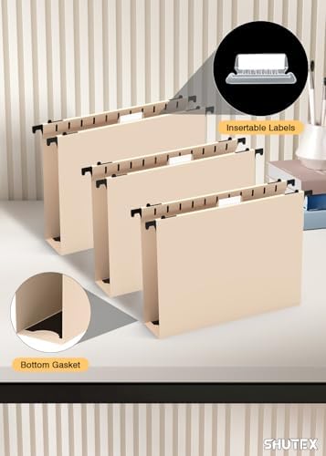 SHUTEX Plastic Hanging File Folder, 12 Pack, Letter Size, Light Pink - Image 5