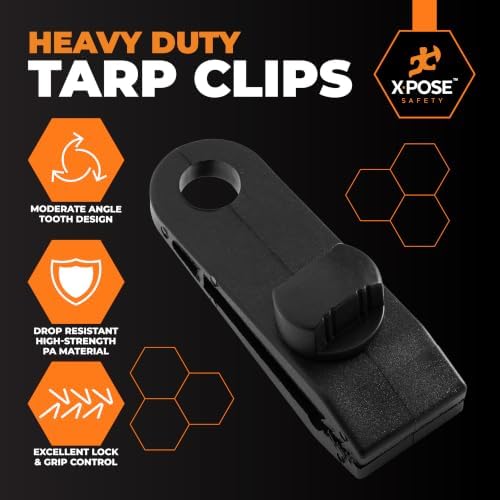 Xpose Safety 100 Pack Heavy Duty Reusable Tarp Clips - Image 3