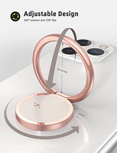 Lamicall Rose Gold Cell Phone Ring Holder, Universal Adhesive Finger Grip - Image 5