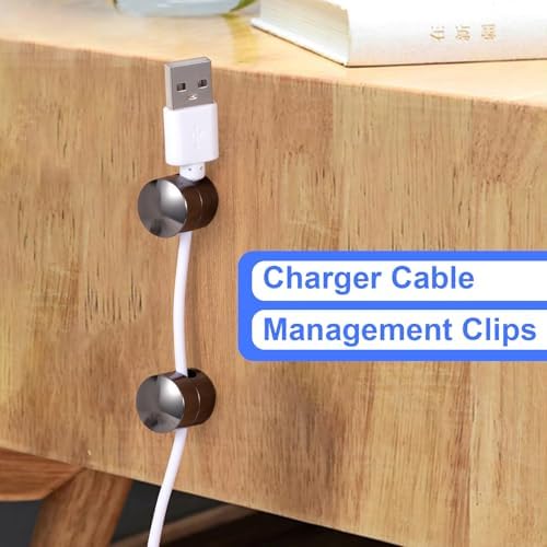SmallCat 3 Sets Charger Holders for Cords, Black Cord Holder for Nightstand - Image 4