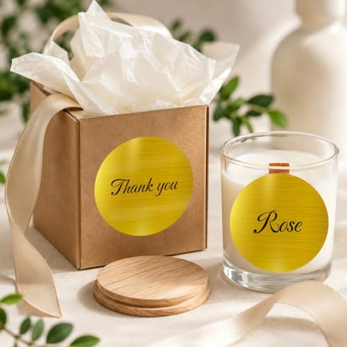3Inch Circle Holographic Gold Thermal Labels, Waterproof Printable Round Direct Thermal Stickers, Self-Adhesive for Small Business Logo, QR Code, Price Tag & Packaging, 200Pieces/Roll - Image 2