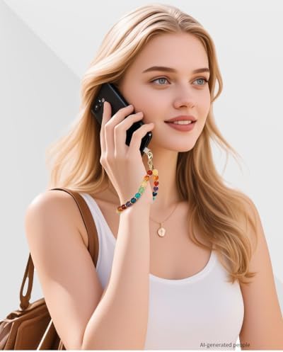 Marble Beaded Phone Wrist Strap for Women, Detachable Design - Image 7